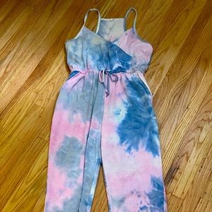 Eyeshadow Tie Die Spaghetti Strap Romper